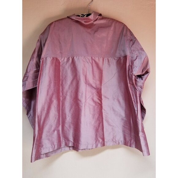 Tancredi & Morgen Mauve Womens Button Front Silk Top Shirt One Size Lightweight - Picture 3 of 9